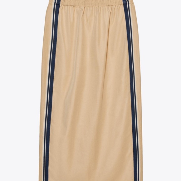 Zara Camel Track Skirt with Dark Blue Side Striped Accents - Picture 5 of 5